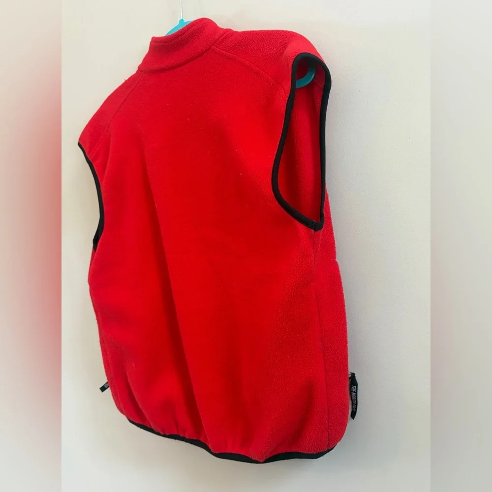 The North Face Polartec Vintage Red Fleece Full Zip Vest, Sleeveless Outerwear